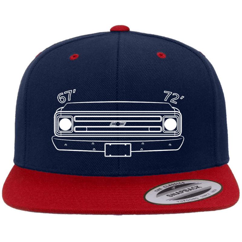 67' - 72' Chevrolet Truck Premium Flat Bill Snapback Cap  Navy