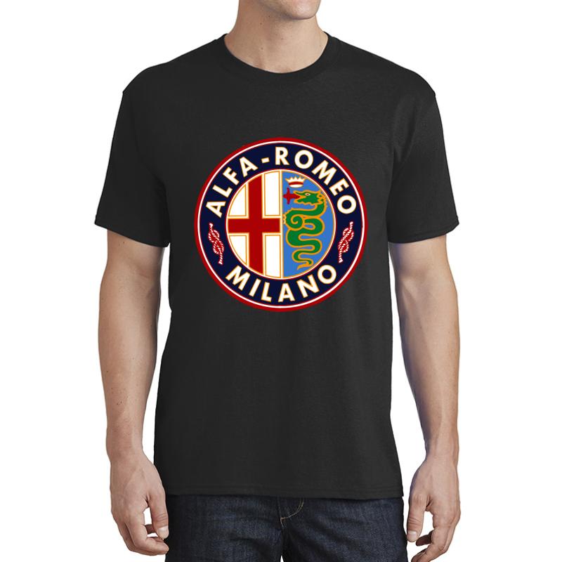 Antique Alfa-Romeo Classic Car Sign Unisex T-Shirt Men Black