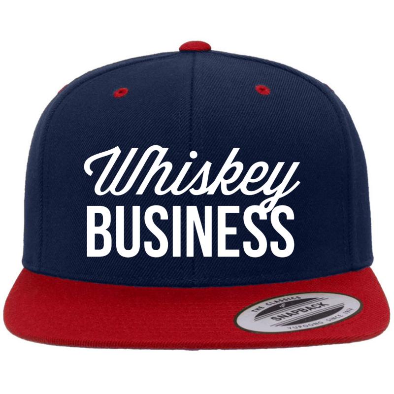 Whiskey Business Premium Flat Bill Snapback Cap  Navy