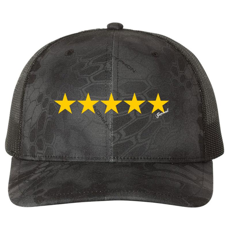 5 Star General Richardson Premium Trucker Snapback Cap  Kryptek Typhon Black