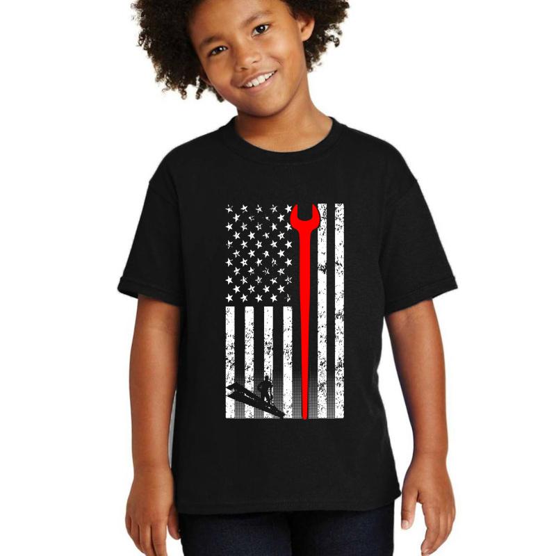 American Ironworker Youth T-Shirt Boy Black