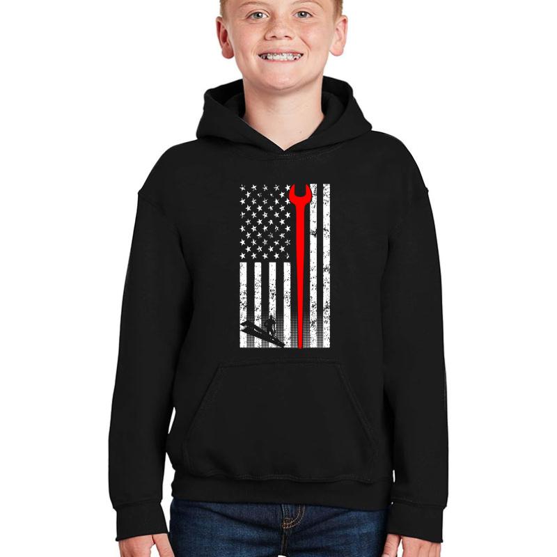 American Ironworker Youth Hooded Sweatshirt Boy Black