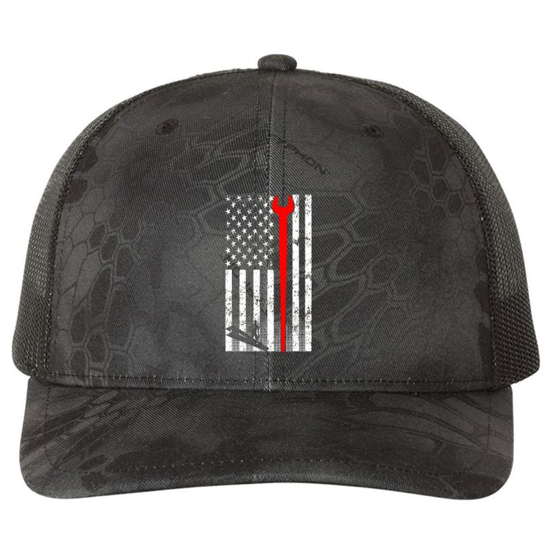 American Ironworker Richardson Premium Trucker Snapback Cap  Kryptek Typhon Black