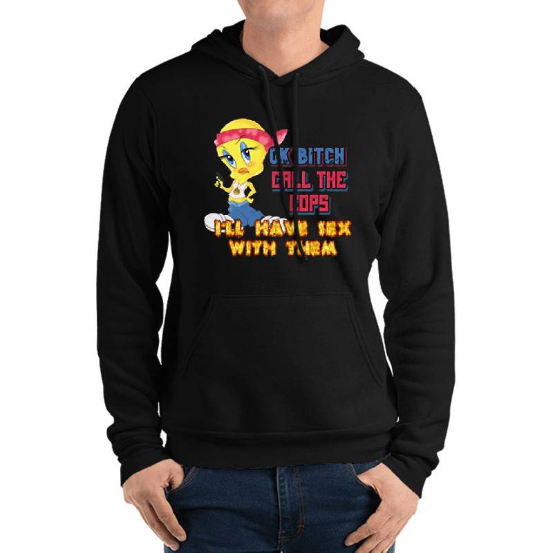 Ok Bitch Call The Cops I’ll Have Sex With Them Youth Hooded Sweatshirts
