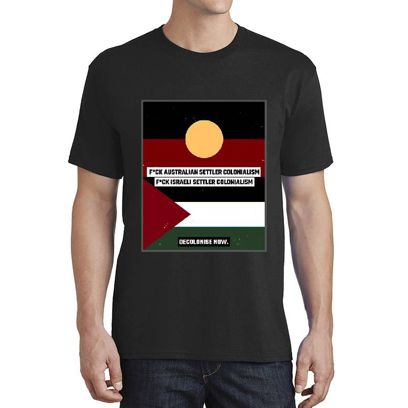 Fck Australian & Israeli Settler Colonialism - Indigenous Solidarity Unisex V-Neck T-Shirts