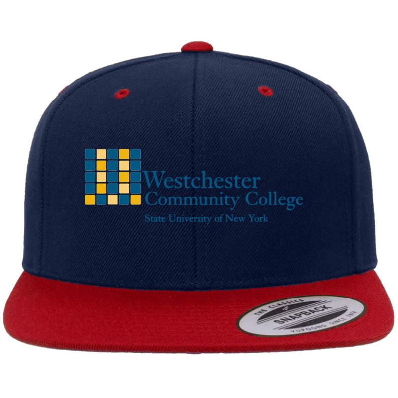 Westchester Community College Premium Flat Bill Snapback Cap  Navy