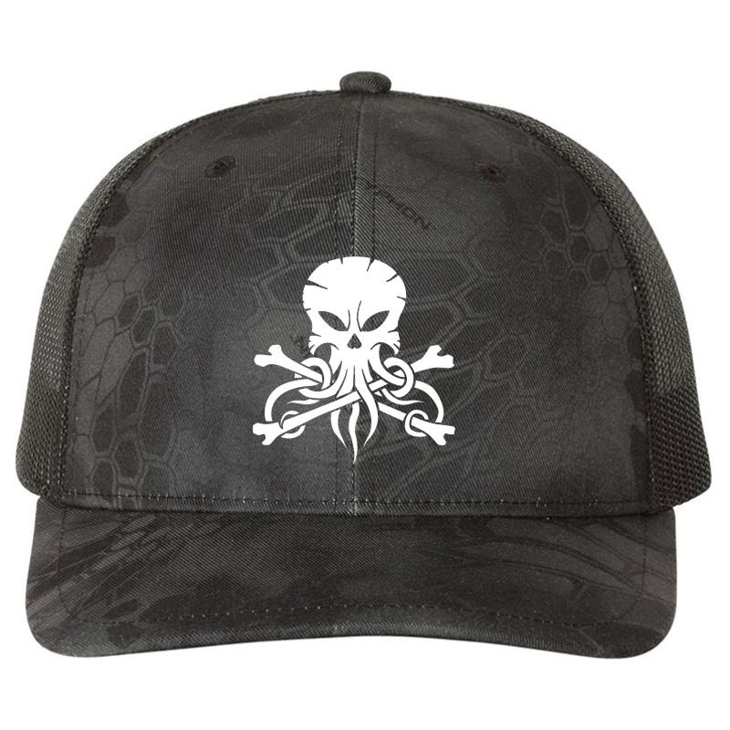 Alestorm Squid Richardson Premium Trucker Snapback Cap  Kryptek Typhon Black