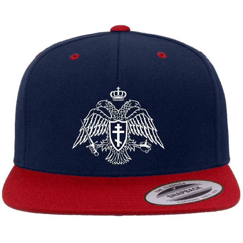 Orthodox Christian double-headed Byzantine Eagle, White Richardson Premium Trucker Snapback Caps