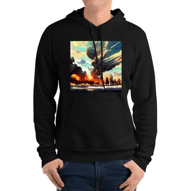 Epic explosion smoke plume during war Youth Hooded Sweatshirts