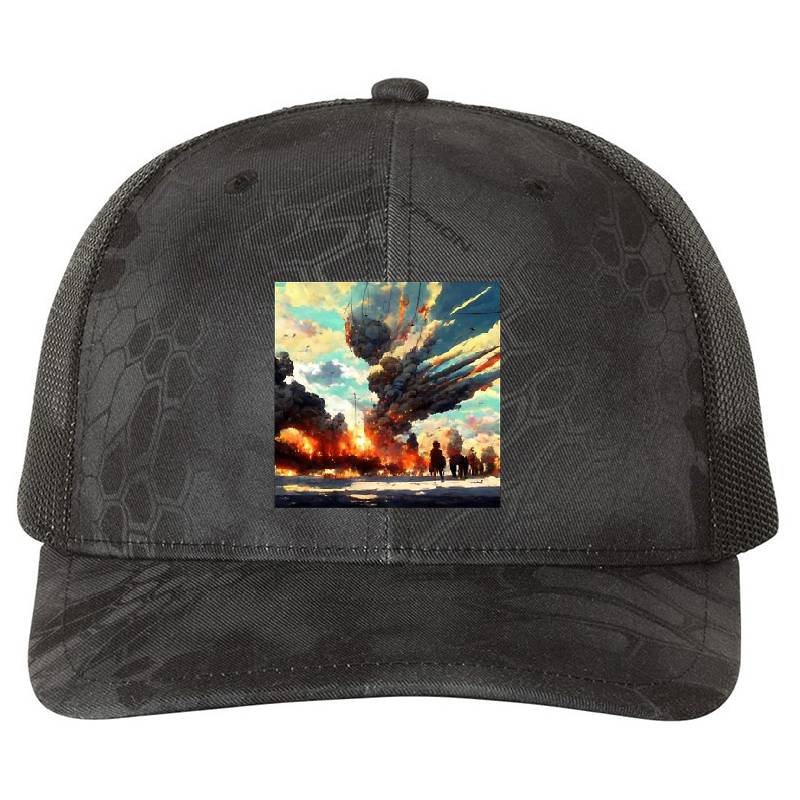 Epic explosion smoke plume during war Youth Hooded Sweatshirts