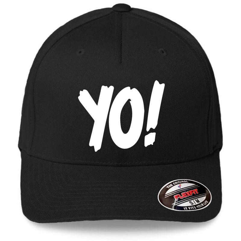 Yo! Mtv Raps Replica Logo 1993 Era White Flexfit Baseball Cap  Black