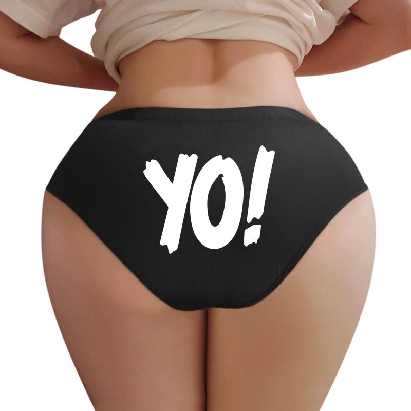 Yo! Mtv Raps Replica Logo 1993 Era White Women Underwear Panties Women Black