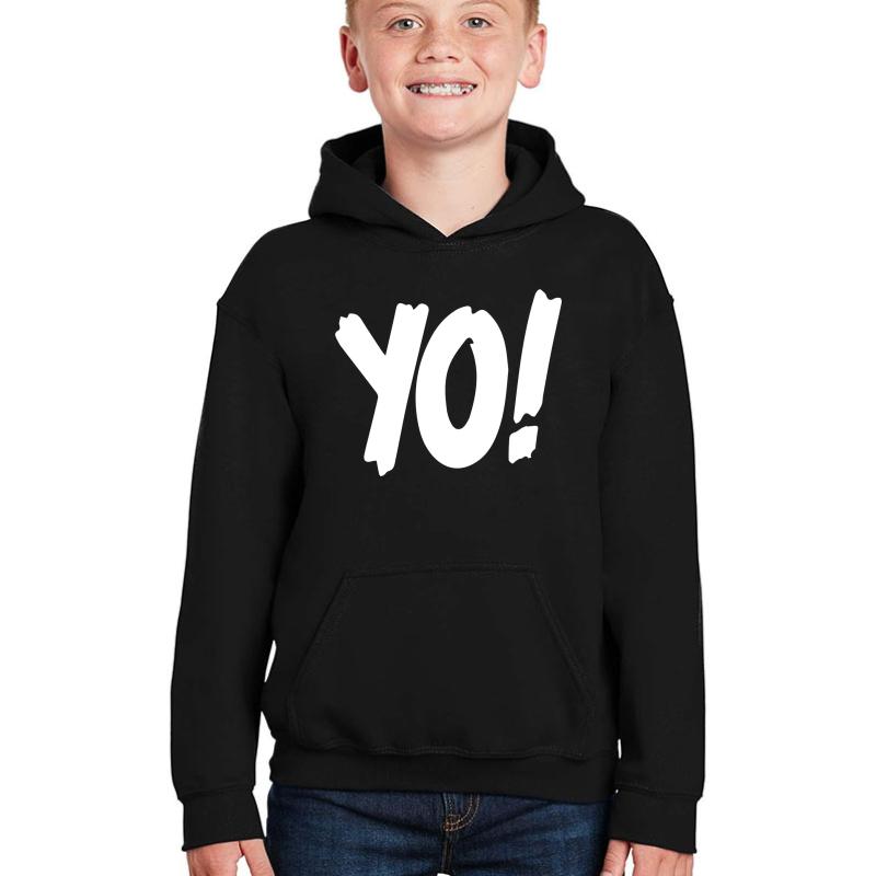 Yo! Mtv Raps Replica Logo 1993 Era White Youth Hooded Sweatshirt Boy Black