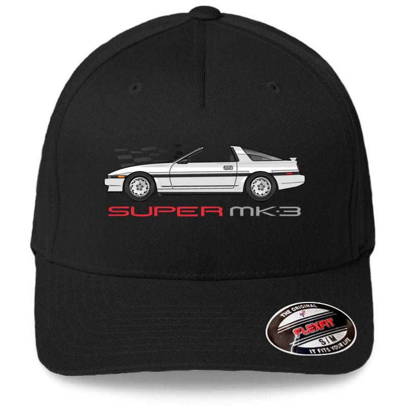 White Mk3 Supra Flexfit Baseball Cap  Black