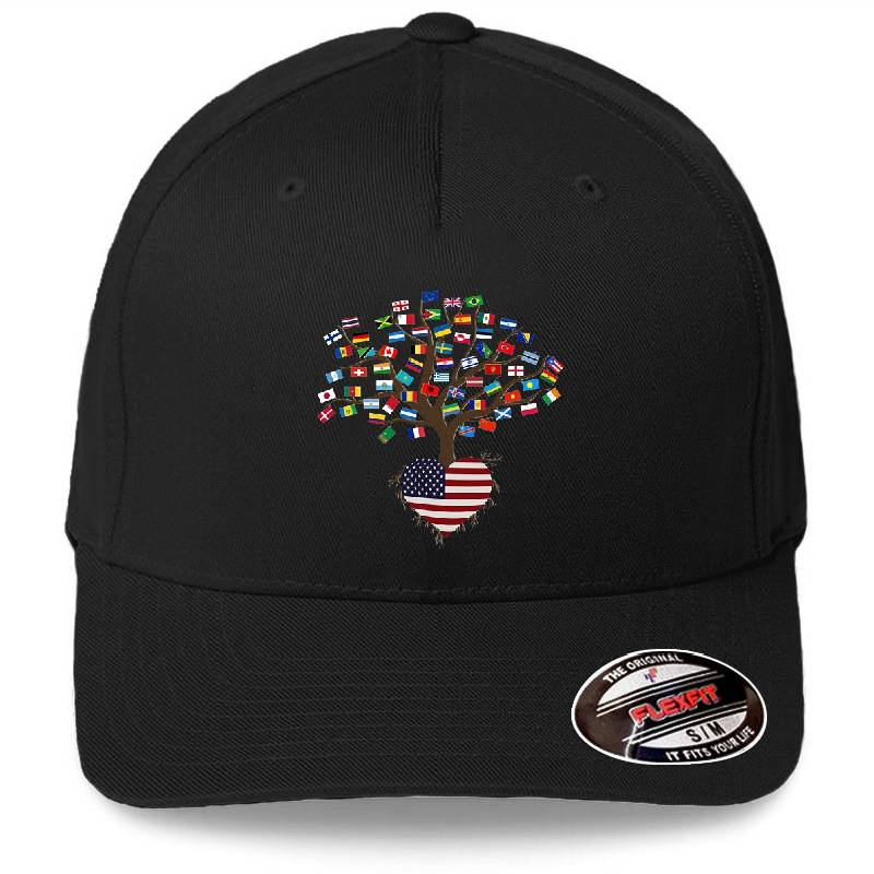 Flags of the World and Flag of United States, American Patriotic Gift Richardson Premium Trucker Snapback Caps