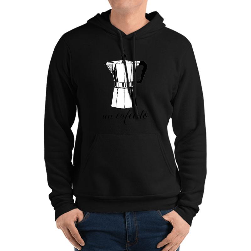 Un Cafecito Coffee Unisex Hooded Sweatshirt Men Black