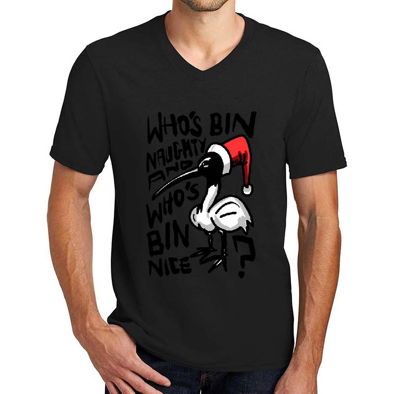 Christmas Bin Chicken T Shirt - Australian Bin Chicken Christmas Themed Tee with quote