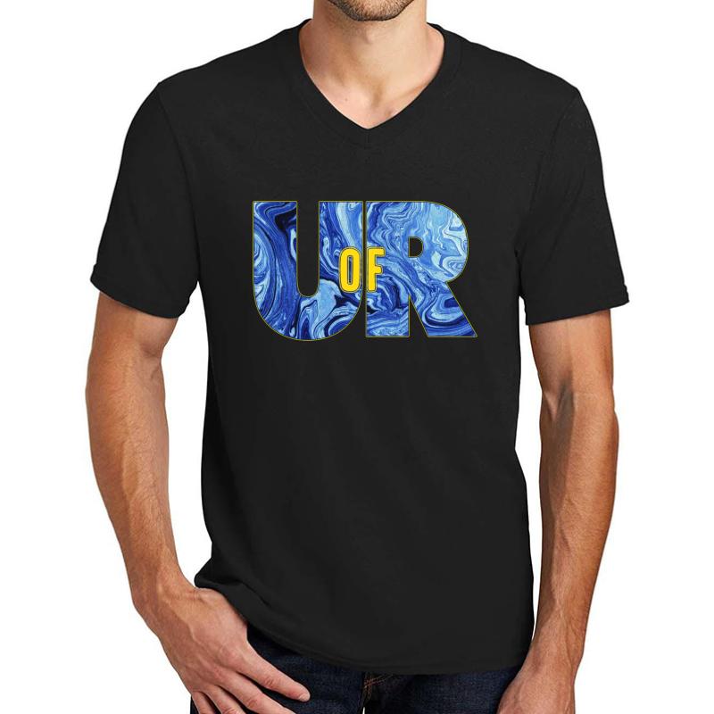 University Of Rochester Spirit Logo Unisex V-Neck T-Shirt Men Black