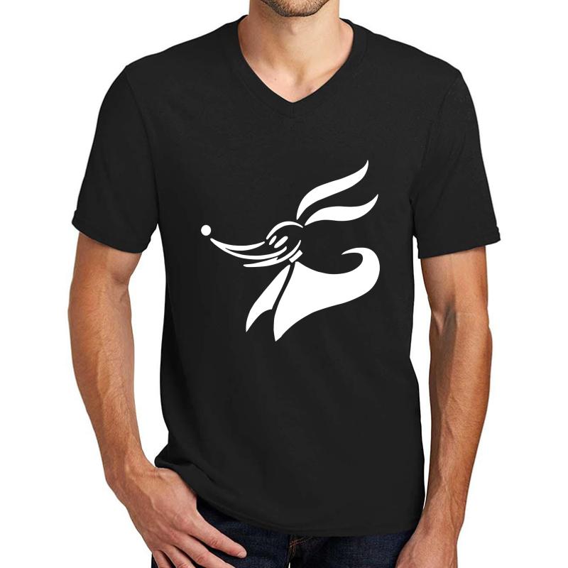 Zero - Nightmare Before Christmas Unisex V-Neck T-Shirt Men Black