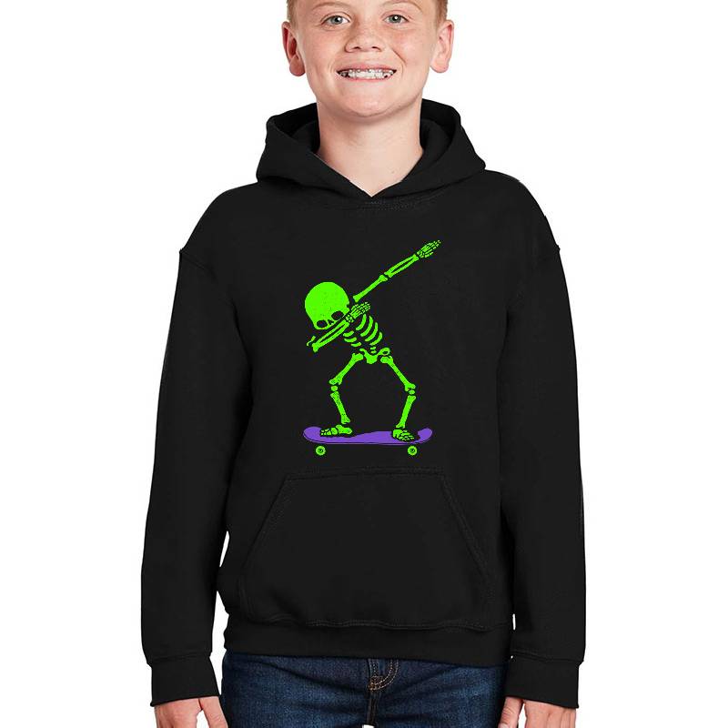 Halloween Dabbing Skeleton Skateboard Dab Skate Glow Unisex Hooded Sweatshirts