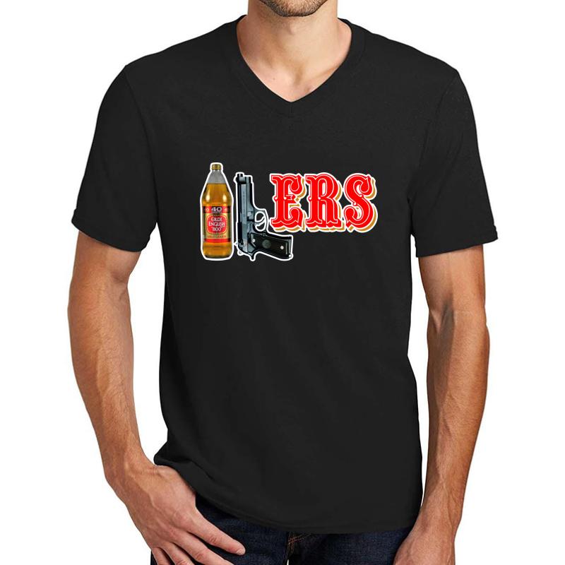 40 9 Ers 40Oz 9Mm Unisex V-Neck T-Shirt Men Black