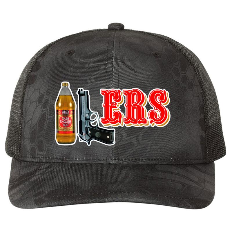 40 9 Ers 40Oz 9Mm Richardson Premium Trucker Snapback Cap  Kryptek Typhon Black