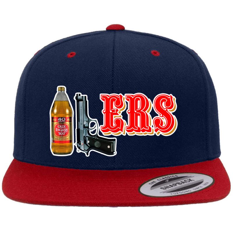 40 9 Ers 40Oz 9Mm Premium Flat Bill Snapback Cap  Navy