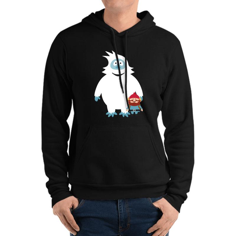 Abominable Snowman & Friend Unisex Hooded Sweatshirt Men Black