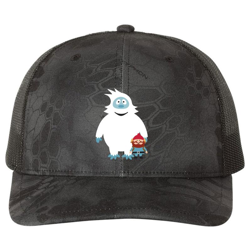 Abominable Snowman & Friend Richardson Premium Trucker Snapback Cap  Kryptek Typhon Black