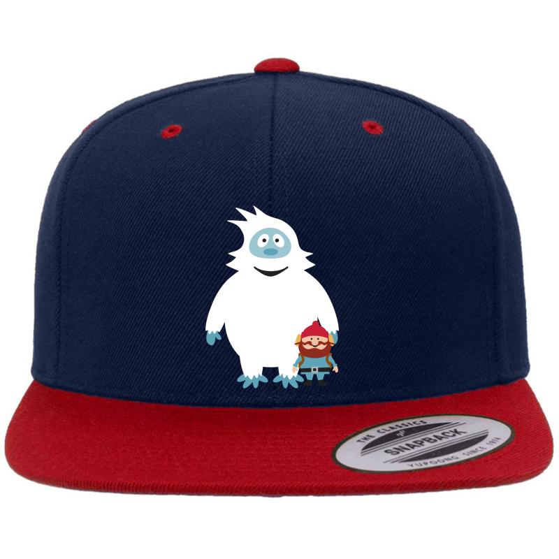 Abominable Snowman & Friend Premium Flat Bill Snapback Cap  Navy