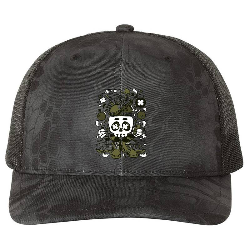 Army skull Premium Flat Bill Snapback Caps