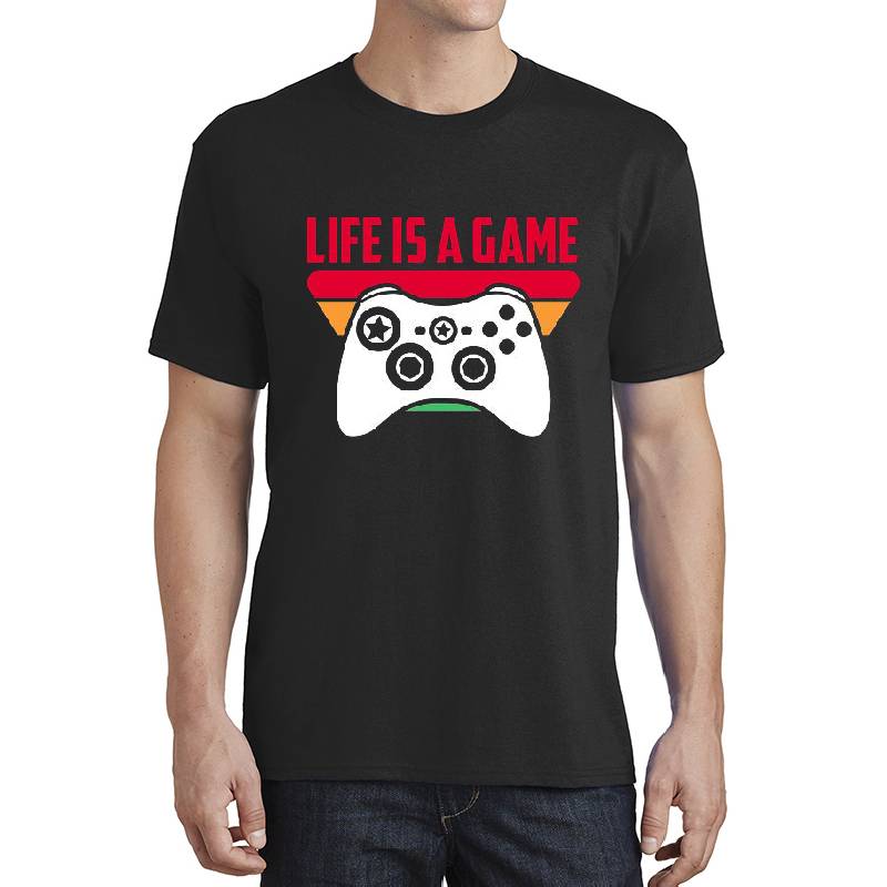 Life Is A Game Video Game Player Gaming Joystick Gamer Flexfit Baseball Caps