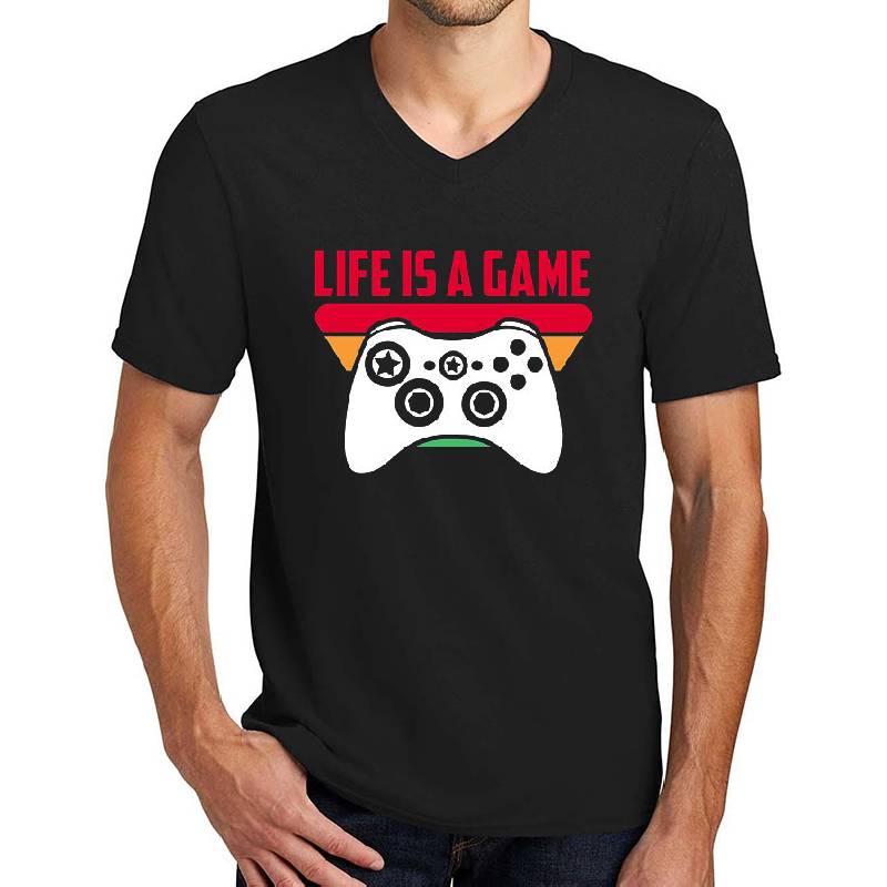 Life Is A Game Video Game Player Gaming Joystick Gamer Flexfit Baseball Caps
