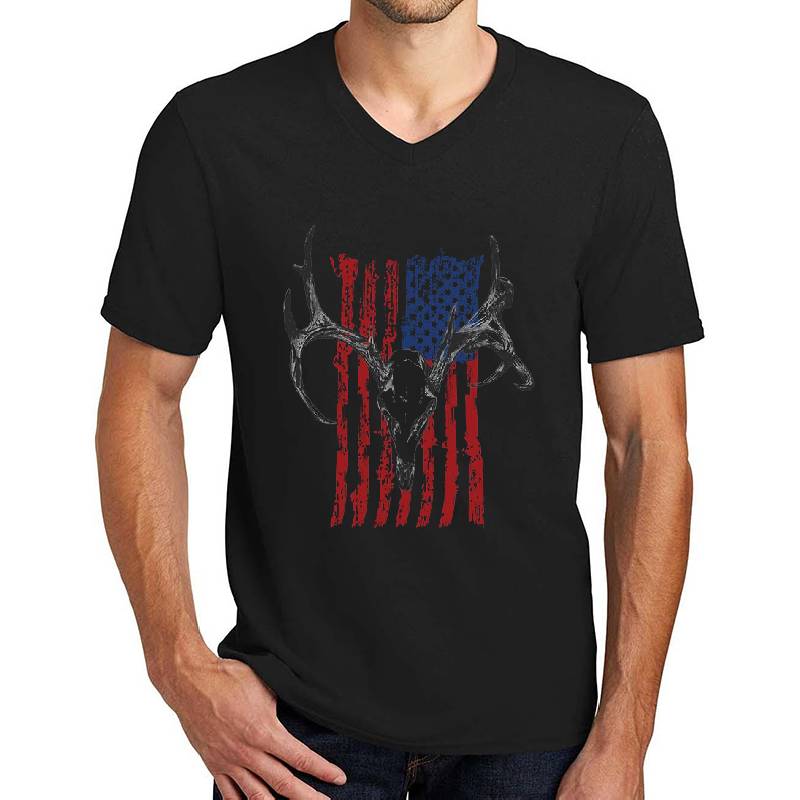 Hunting Deer Skull flag t-shirt Hunters Unisex T-shirts