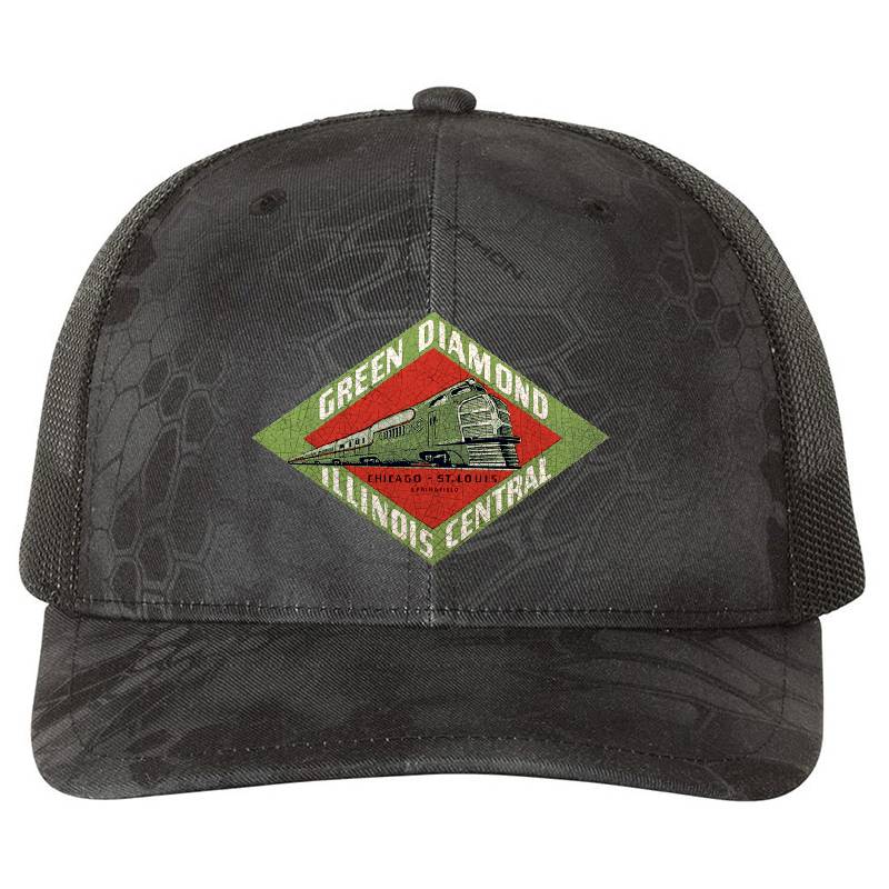 Green Diamond Illinois Central Railway Usa Premium Flat Bill Snapback Caps