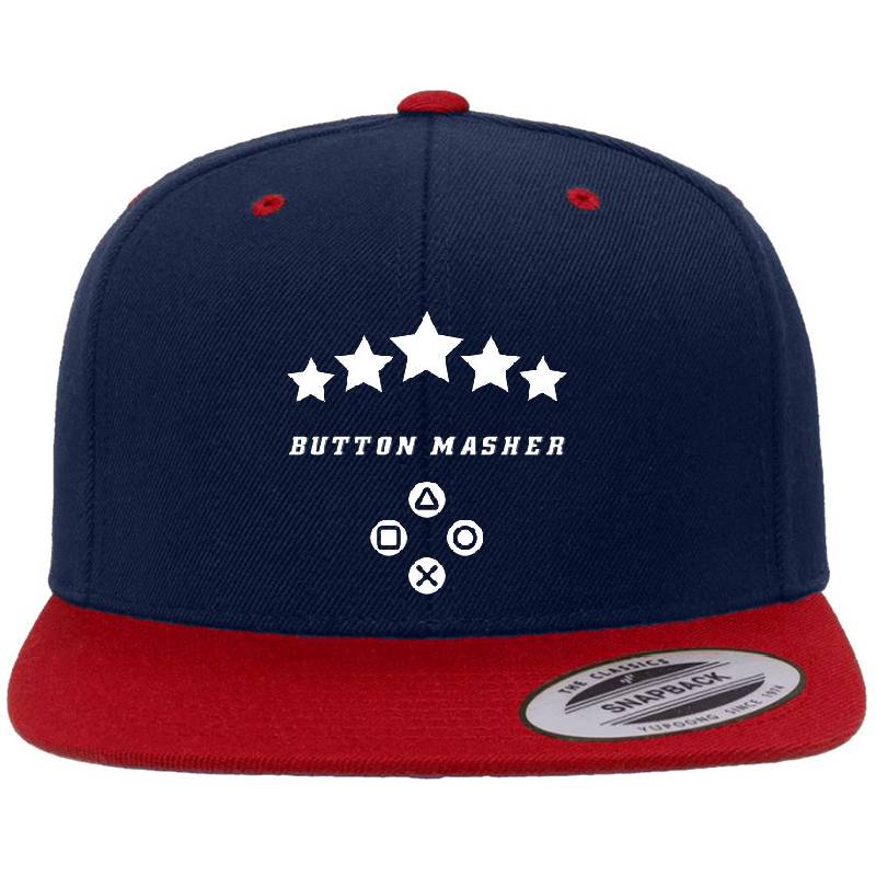 Gaming Slogans -5 Star Button Masher - Funny Gamer Novelty Designs Richardson Premium Trucker Snapback Caps