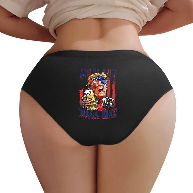 The Great Maga King Trump Happy 4th of July American Flag   Unisex V-Neck T-Shirts