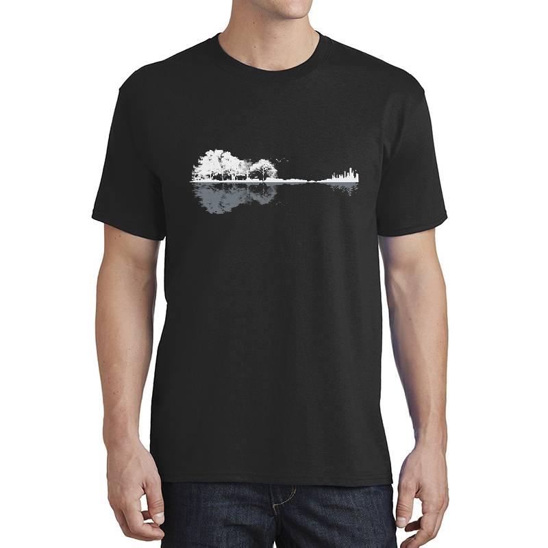 Nature Guitar Unisex Black T-shirt Youth T-Shirts