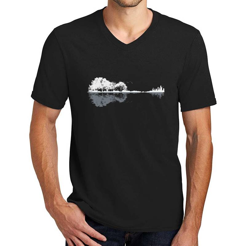 Nature Guitar Unisex Black T-shirt Youth T-Shirts
