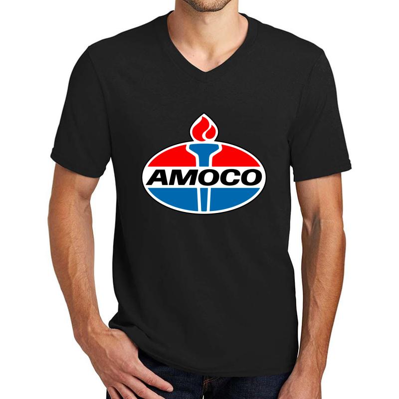 Amoco Unisex V-Neck T-Shirt Men Black