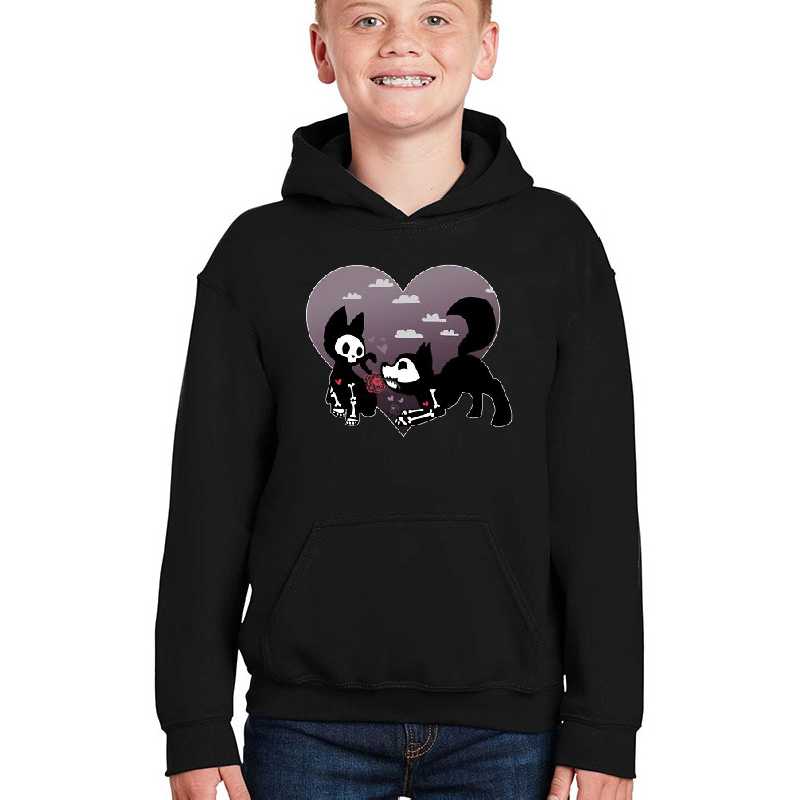 Skelanimals Kit the Cat x Jae the Wolf Heart designed and sold by ChillyKitty. Flexfit Baseball Caps