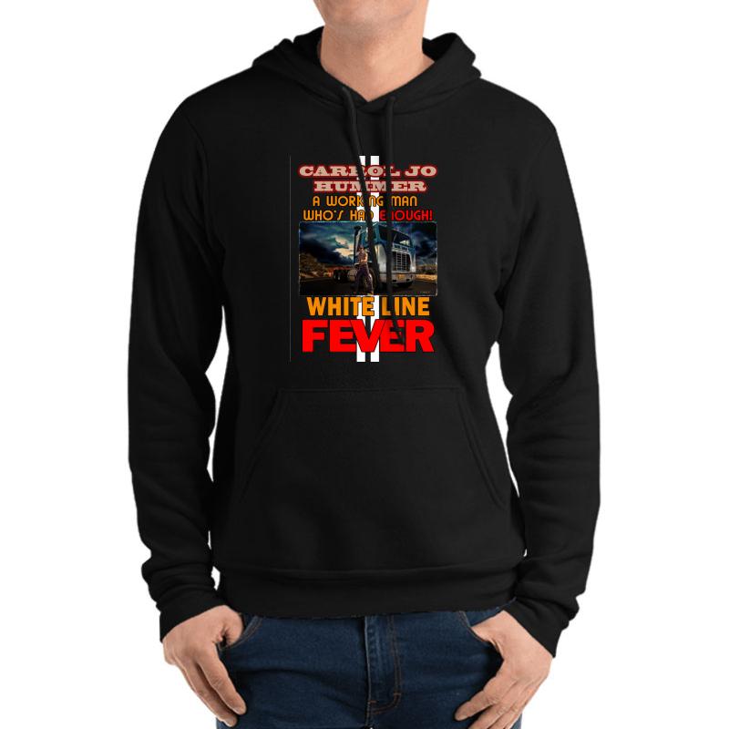 White Line Fever Unisex Hooded Sweatshirt Men Black