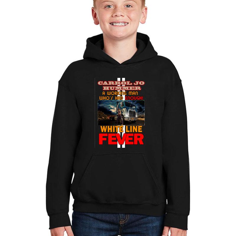 White Line Fever Youth Hooded Sweatshirt Boy Black