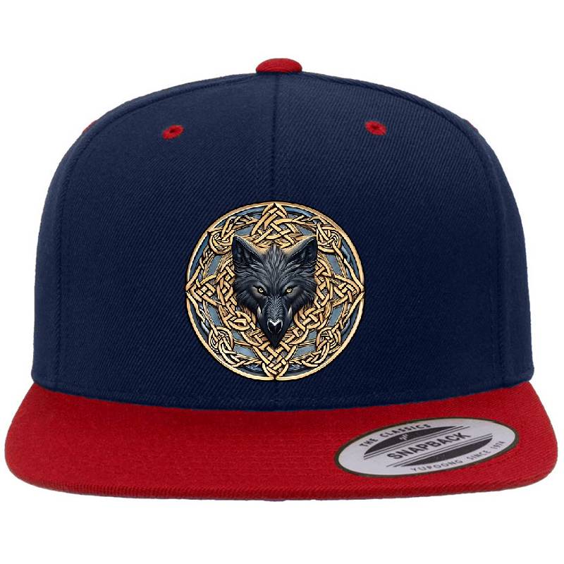 Gold Grey Celtic Knots Wolf Tribal Emblem Unisex V-Neck T-Shirts