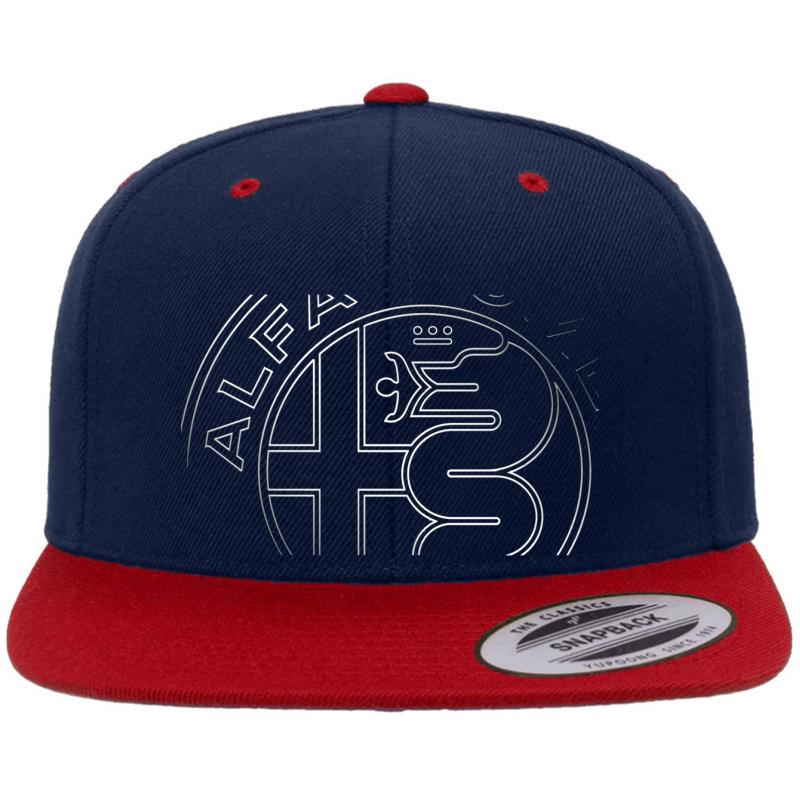 Alfa Romeo Tshirt Premium Flat Bill Snapback Cap  Navy