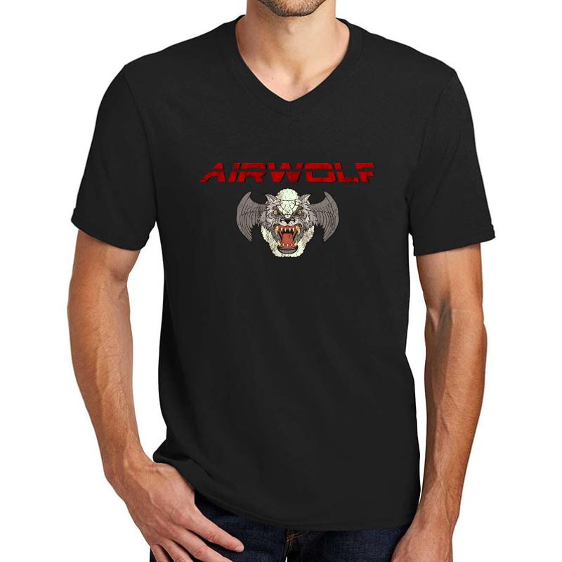 Airwolf Insignia Unisex V-Neck T-Shirt Men Black