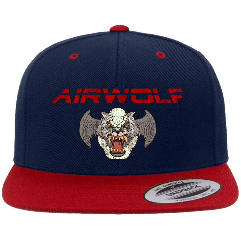 Airwolf Insignia Premium Flat Bill Snapback Cap  Navy