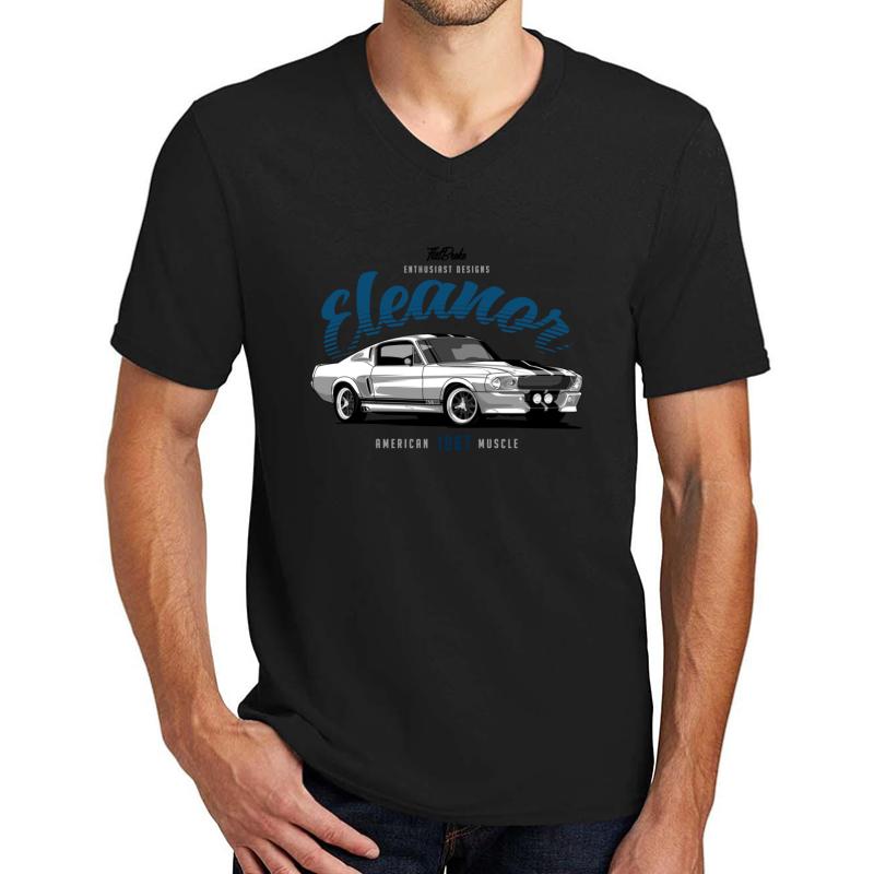 1967 Mustang Fastback - Eleanor Unisex V-Neck T-Shirt Men Black