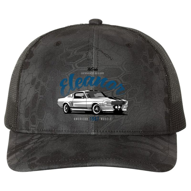 1967 Mustang Fastback - Eleanor Richardson Premium Trucker Snapback Cap  Kryptek Typhon Black