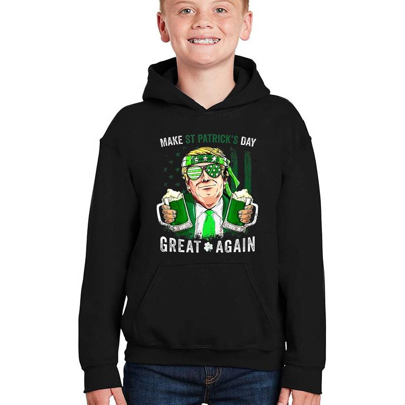 Make St Patricks Day Great Again Irish Leprechaun Trump Beer  Youth T-Shirts
